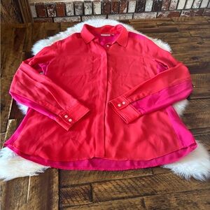 Halogen Vibrant Pink Button-Down Shirt